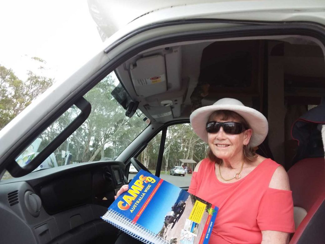 Chris Murray from Dapto NSW holding his well-used copy of CAMPS Australia Wide guidebook