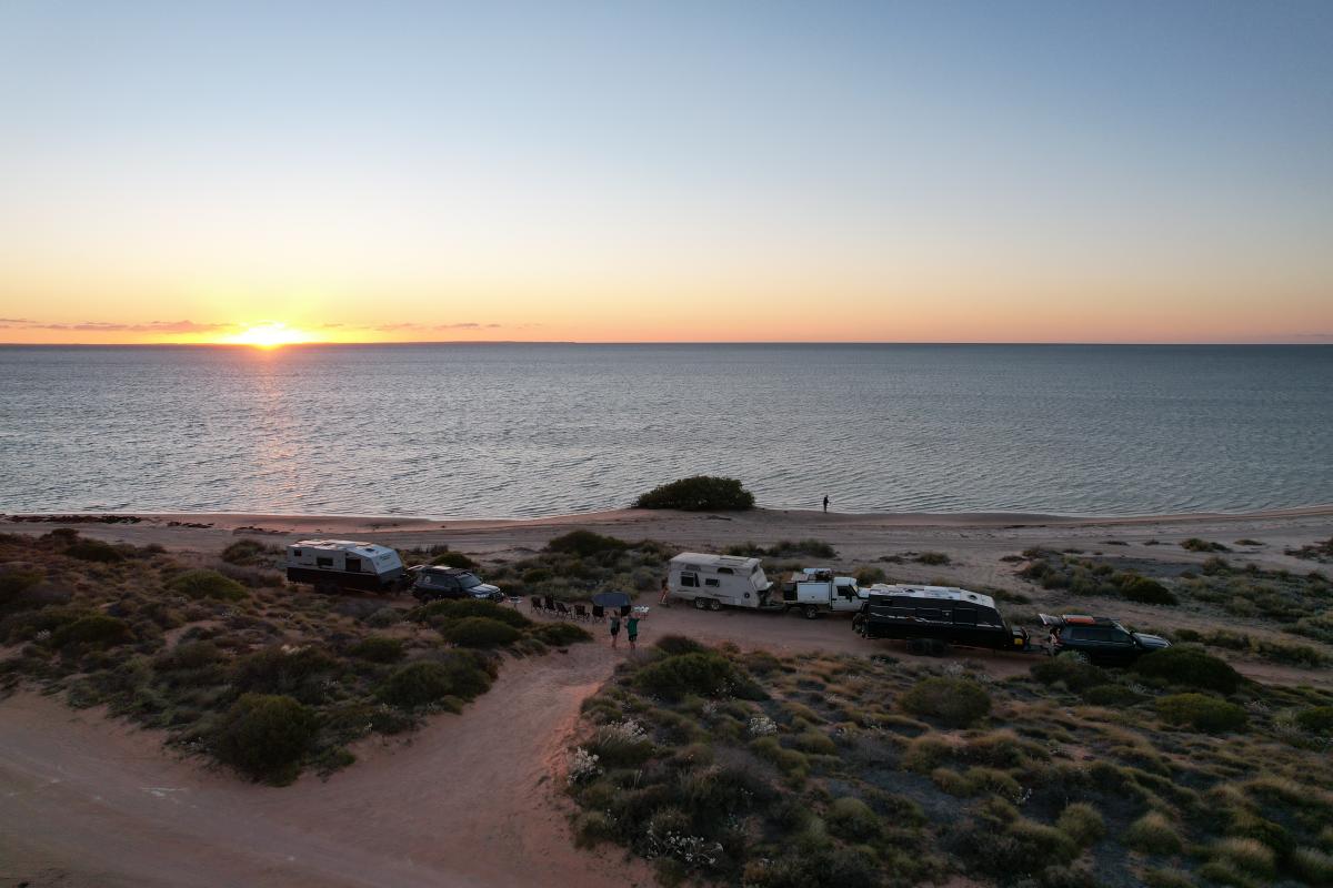 Budget oceanside camp at Eagle Bluff, Shark Bay, Western Australia
