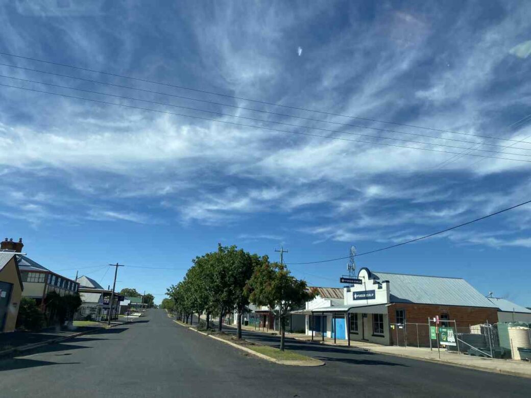 Main street view of small country town Bundarra in northern New South Wales