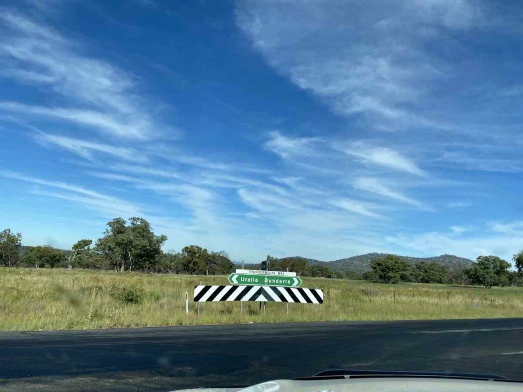 Welcome sign for Bundarra town, a pet-friendly camping destination in NSW