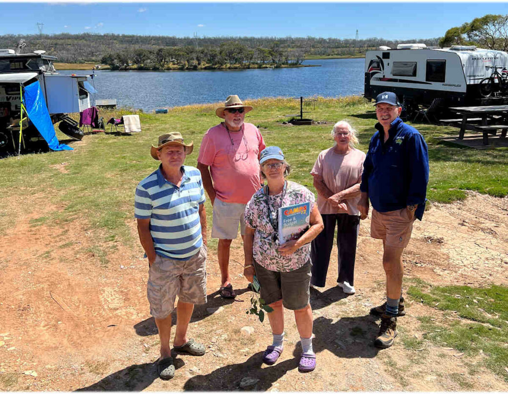 Family camping at Three Mile Dam Campground near Mt Selwyn, NSW during Easter school holidays