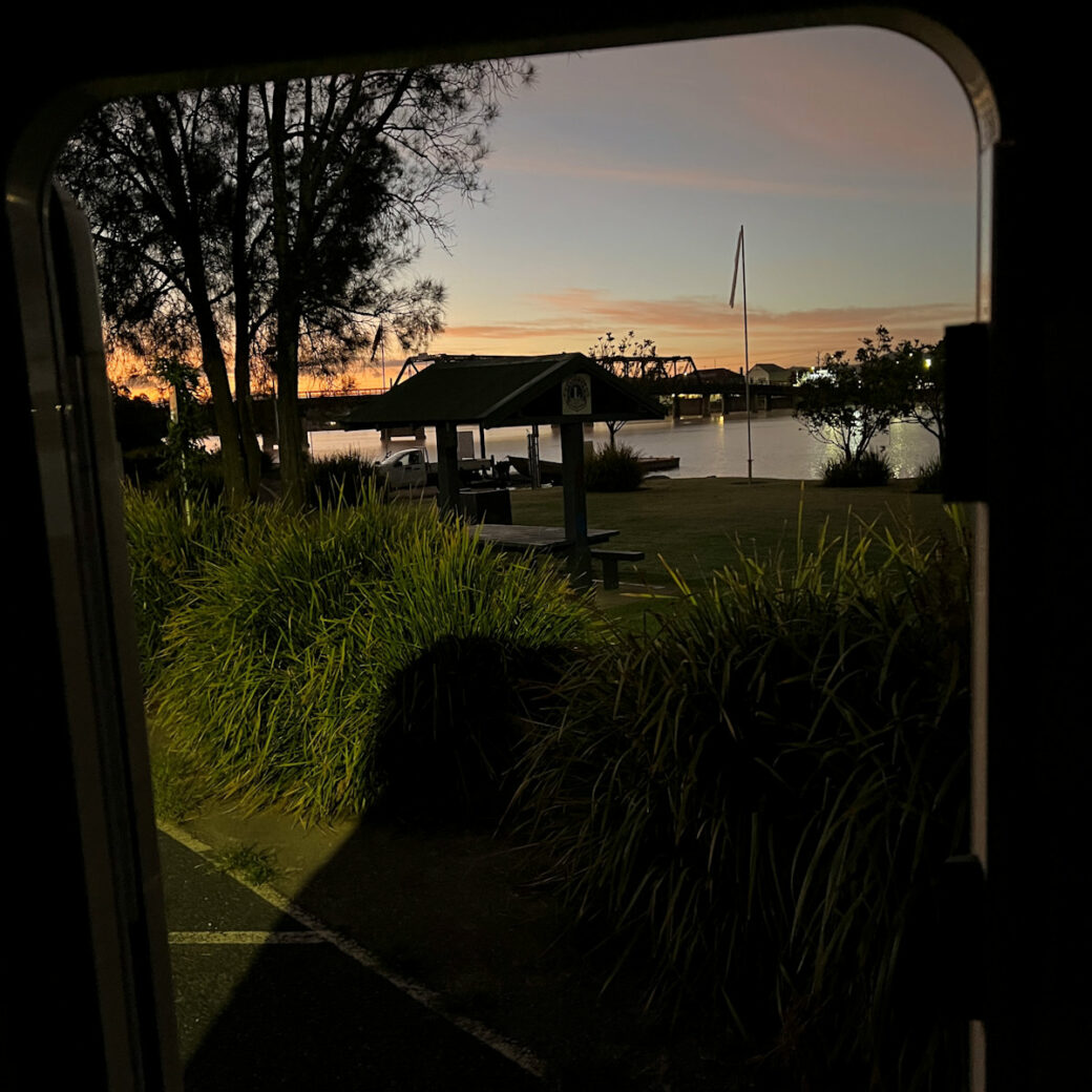 Campsite facilities and amenities area at Macksville camping ground, NSW