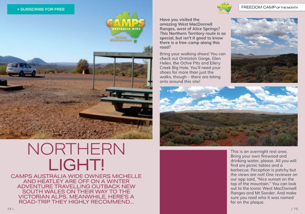 RV camping spot at Neil Hargrave Lookout with panoramic NT landscape views