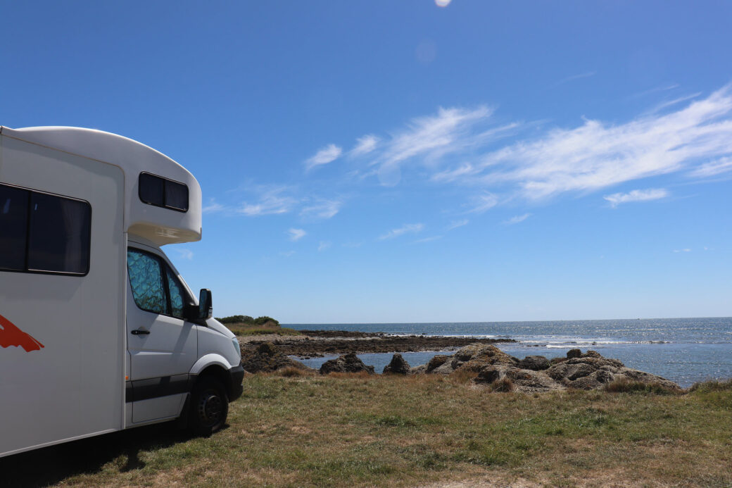 Coastal view of Cooee Point Reserve camping area in Burnie, Tasmania