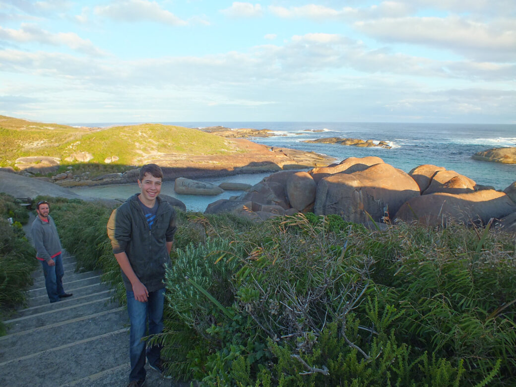Elephant Rock formation at Elephant Cove, Western Australia, rising from turquoise ocean waters