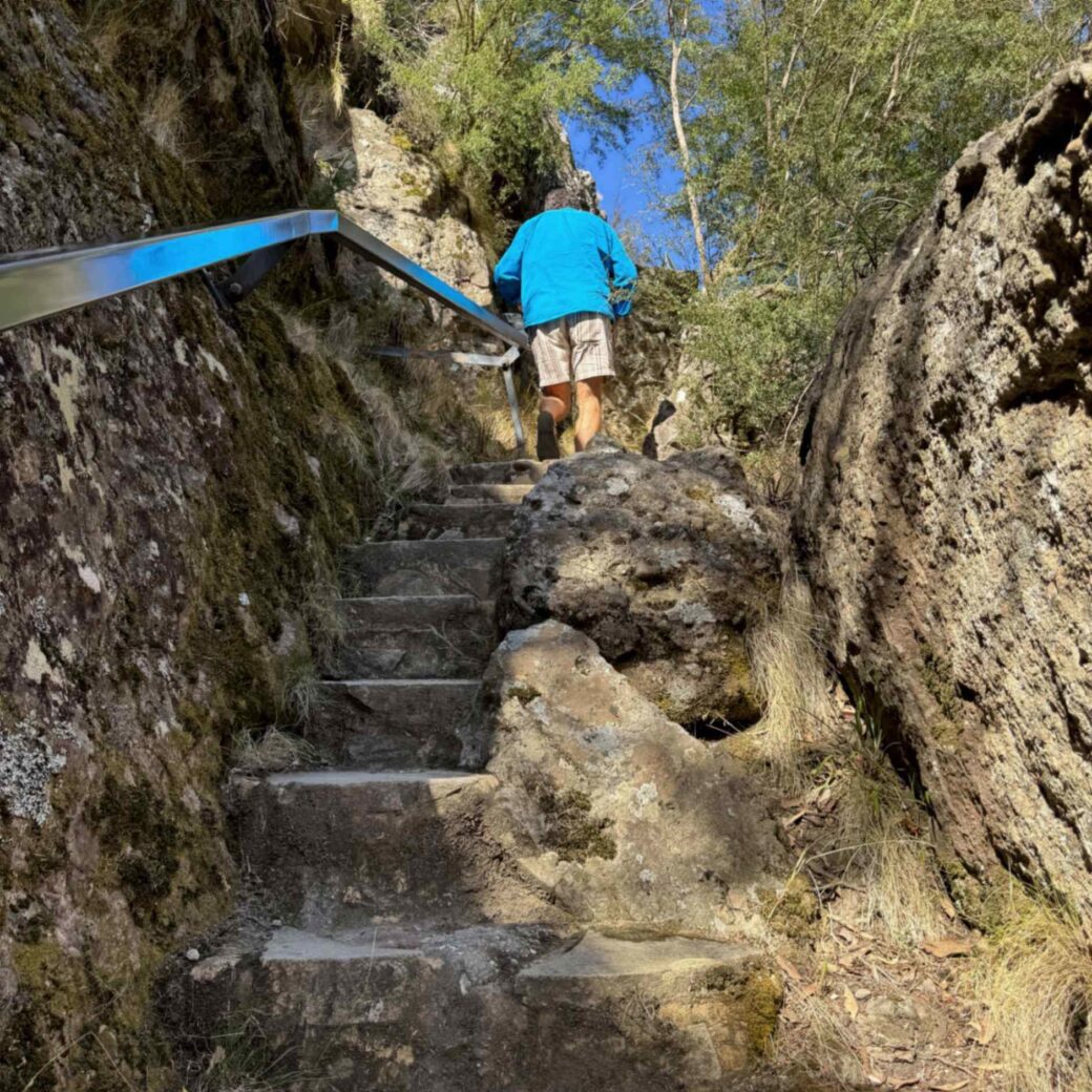 Heritage interpretation signage about bushranger history at Powers Lookout Victoria