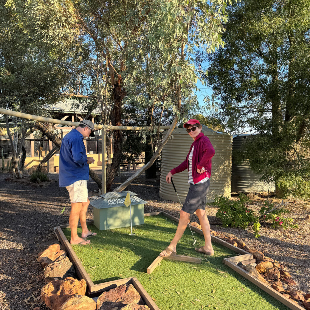 Mini golf course at Innamincka, an unexpected outback attraction in South Australia