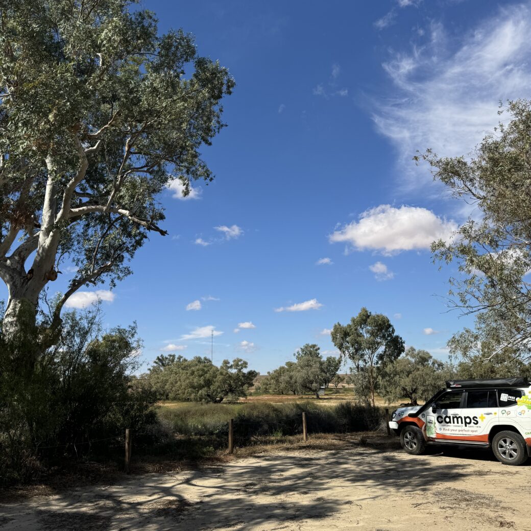 Queerbidie campground at Innamincka Regional Reserve beside Cooper Creek, South Australia