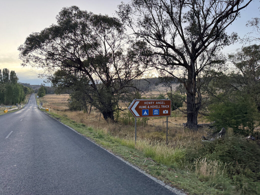 Hume and Hovell Track signage at Henry Angel Track Head near Tumbarumba NSW