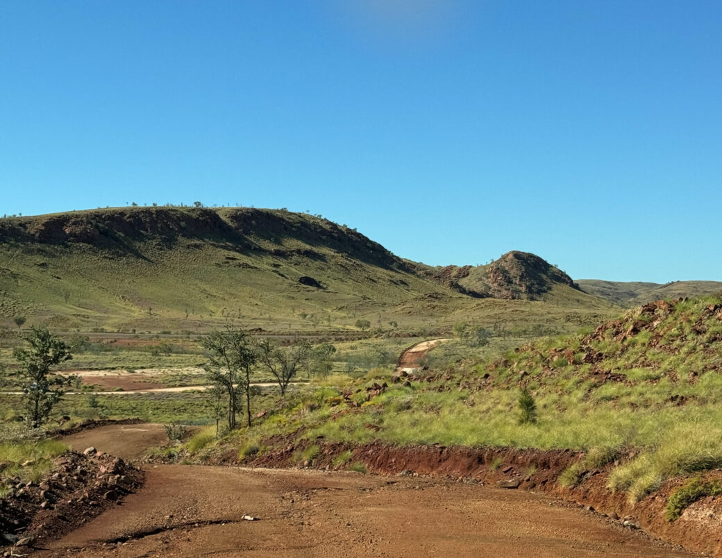 Scenic view from Flying Fox Lookout over Marble Bar landscape in Western Australia