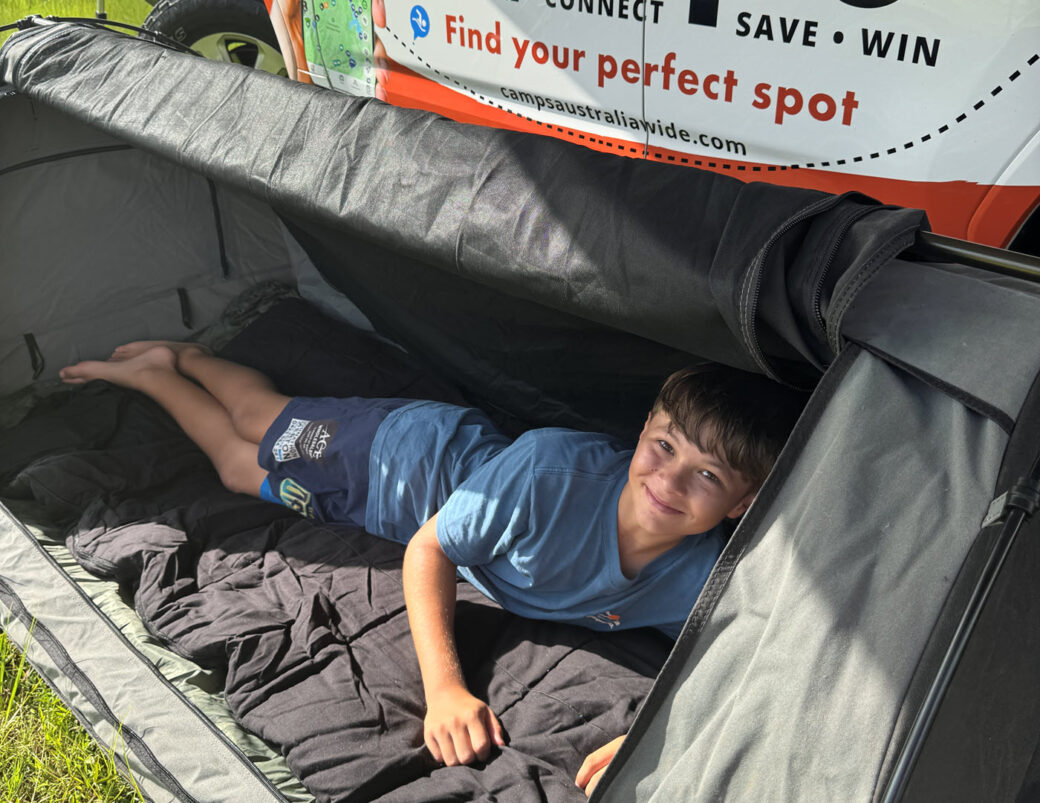 Traditional Australian swag camping setup showing how kids camp outdoors under the stars