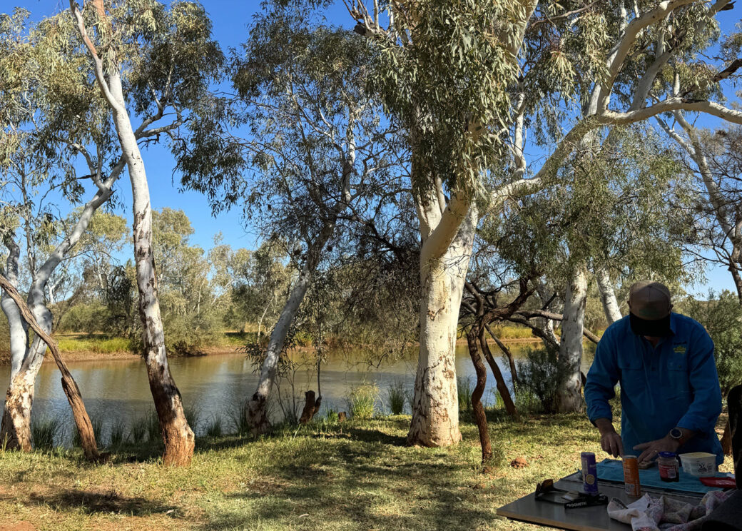 Scenic camping spot at Bilyuin Pool free campsite in Western Australia
