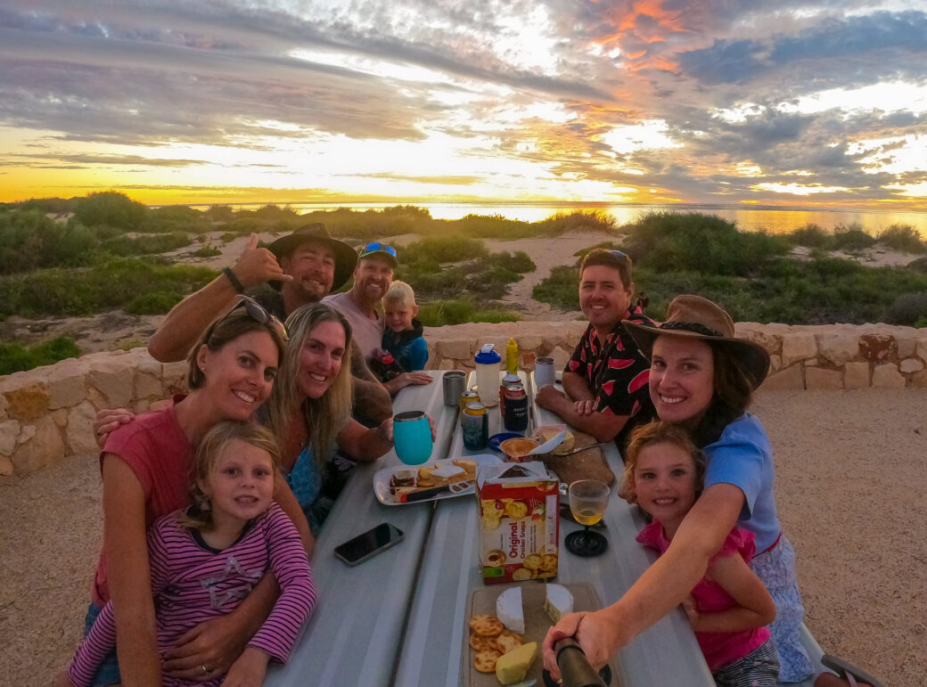 Remote beachfront camping at Osprey Bay with coastal cliffs, Western Australia