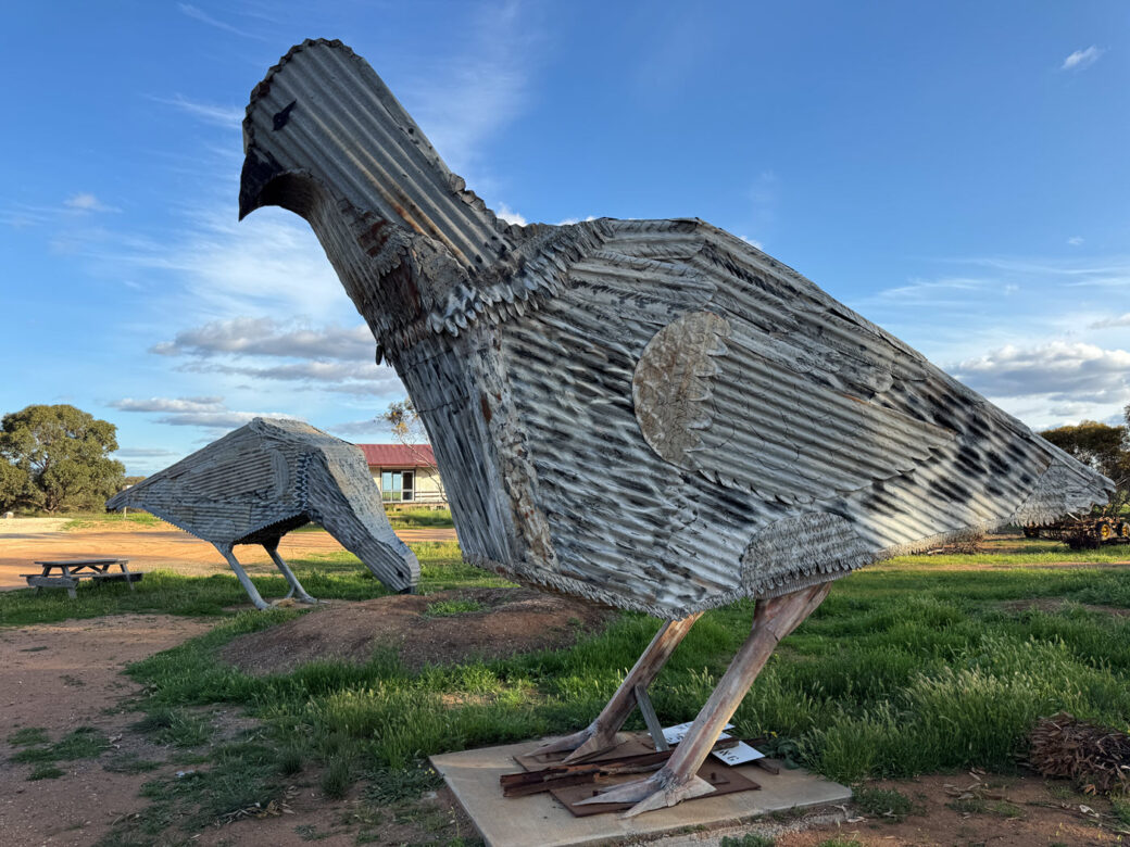 Giant roadside sculpture in Patchewollock, Wimmera region, Victoria