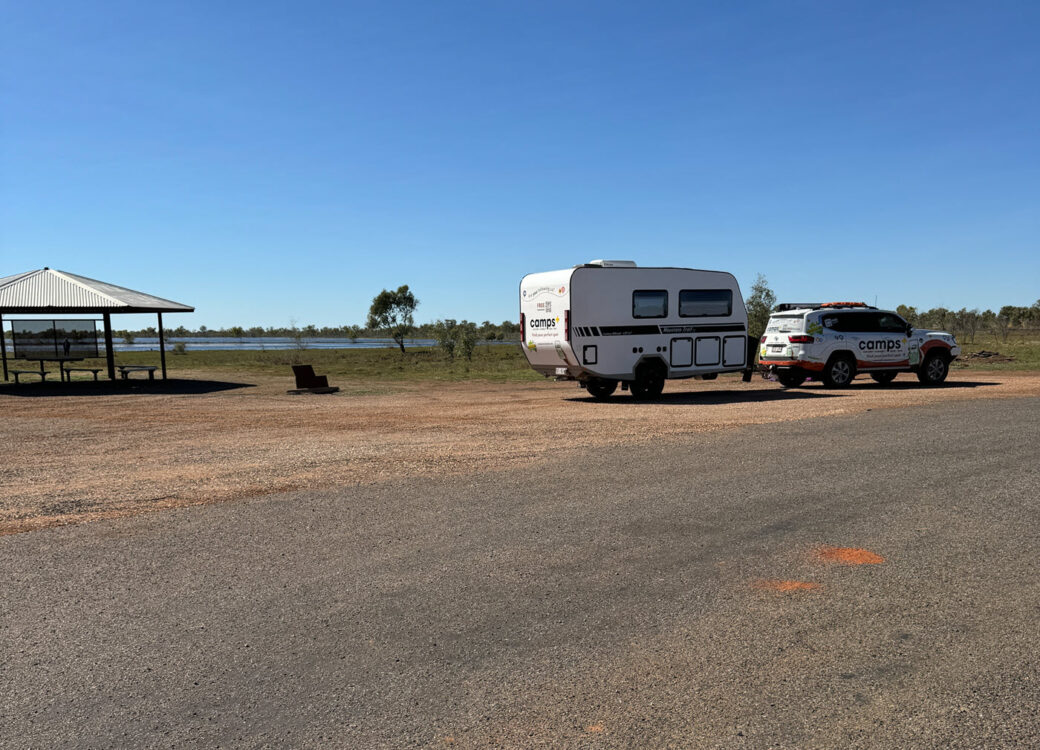Frewena Rest Area freedom camp in Northern Territory with outback scenery