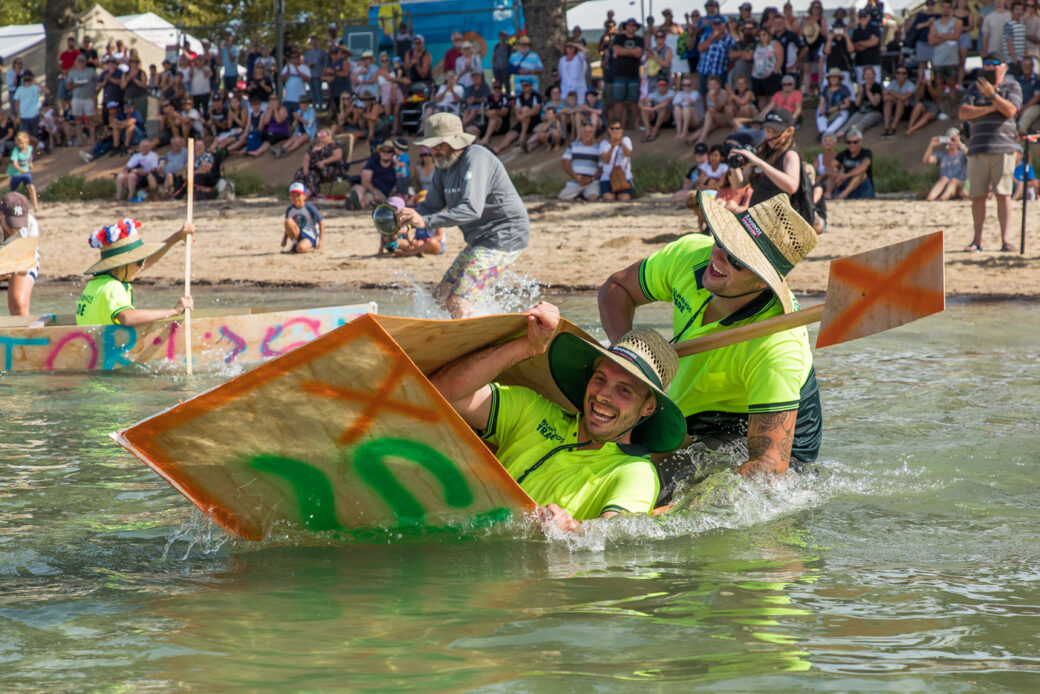 Tunarama Festival celebrations in Port Lincoln, South Australia with crowds and waterfront