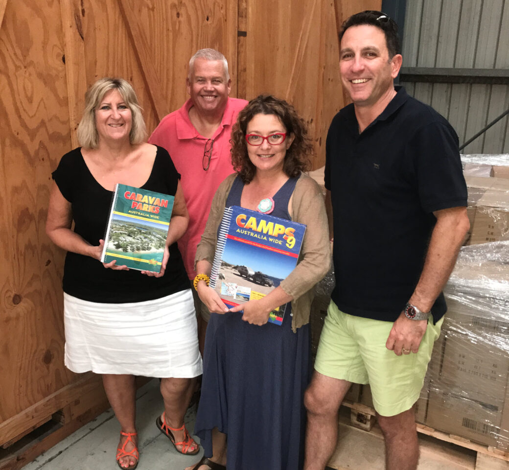 Cathryn and Philip Fennell handing over Camps Australia Wide to Michelle and Heatley Gilmore