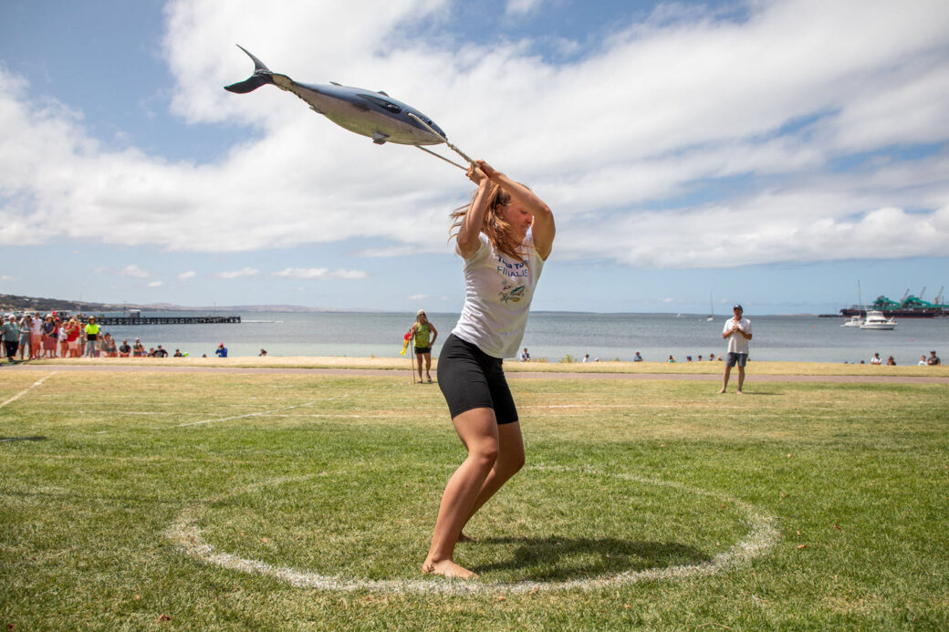 Tuna tossing competition at Tunarama Festival in Port Lincoln