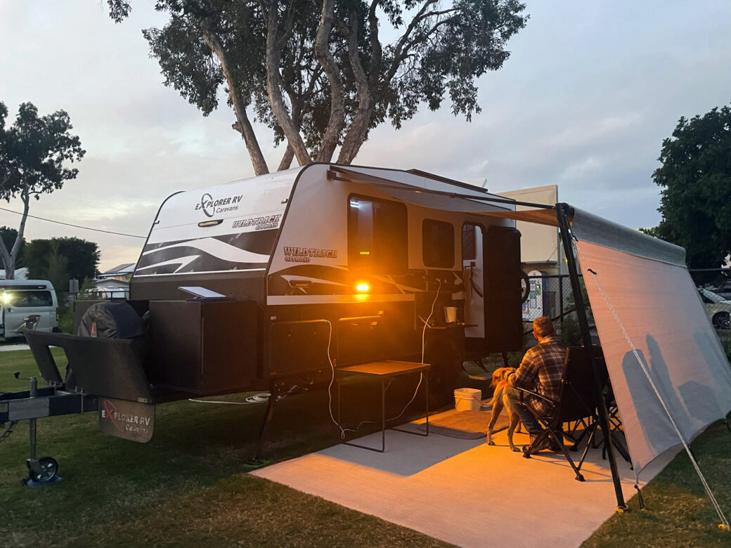Powered camping sites at dog-friendly Burrum Heads Beachfront Caravan Park