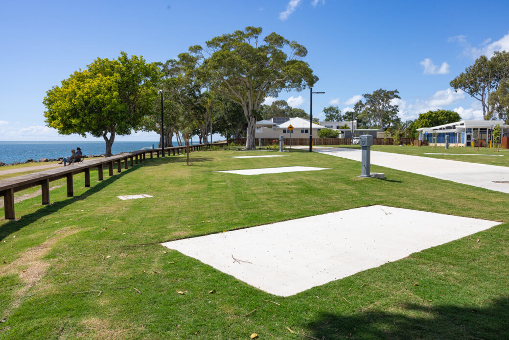 Coastal setting of Burrum Heads Caravan Park with beach access on Fraser Coast