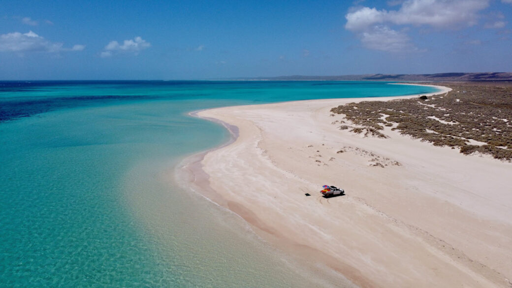 Camping setup at South Lefroy Beach, Ningaloo, Western Australia