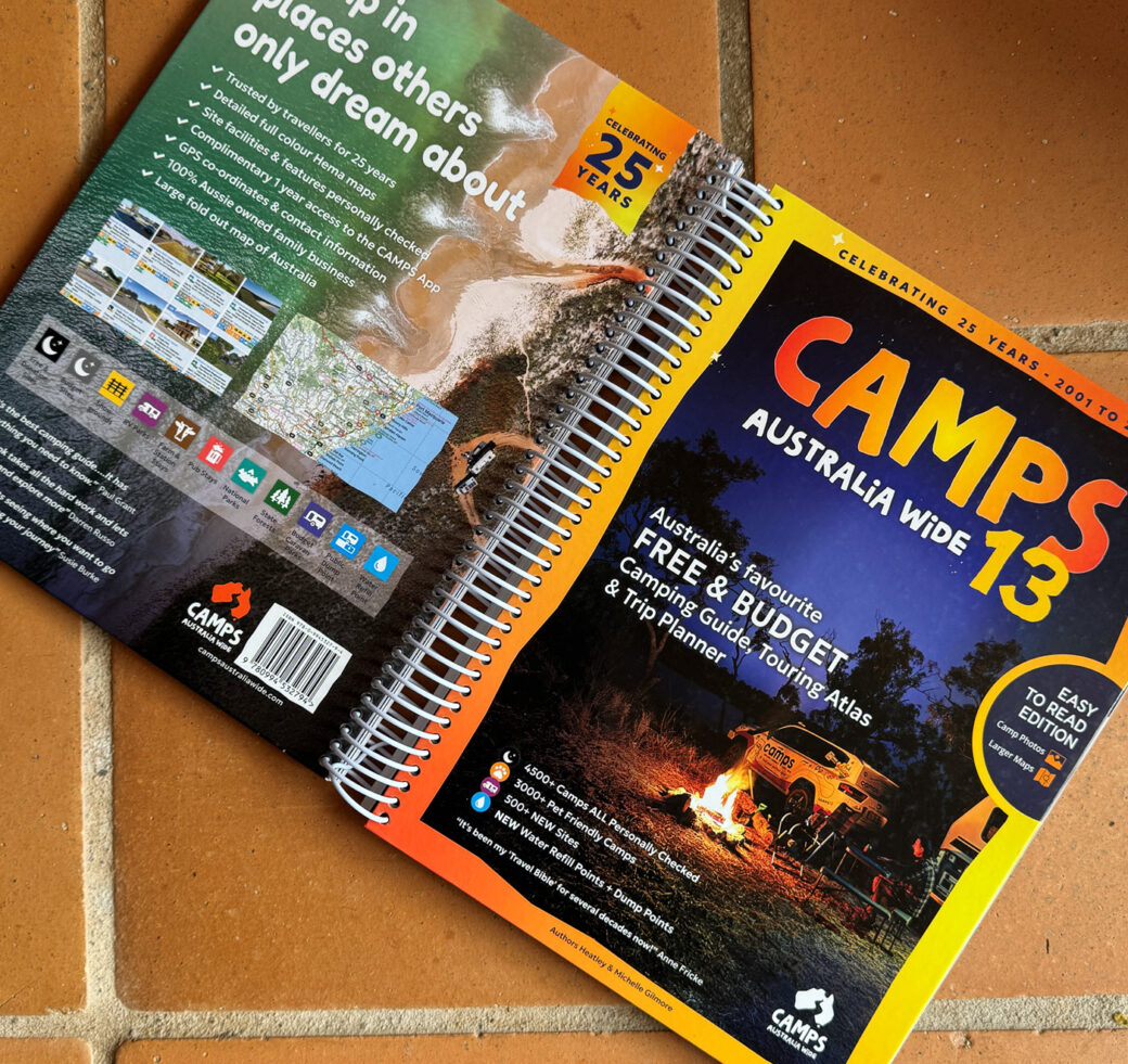 Front and back cover of Camps Australia Wide 13 guidebook