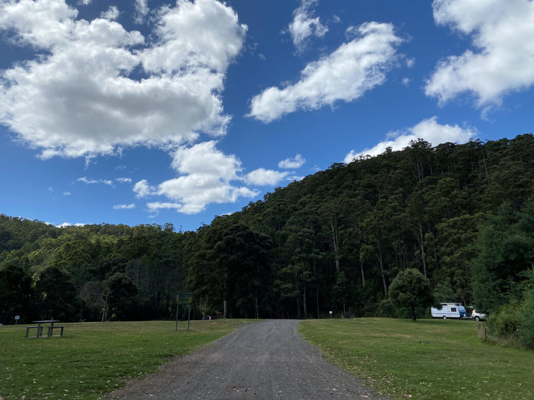 Bannons Park campground on Tasmania's Central Coast showing camping facilities