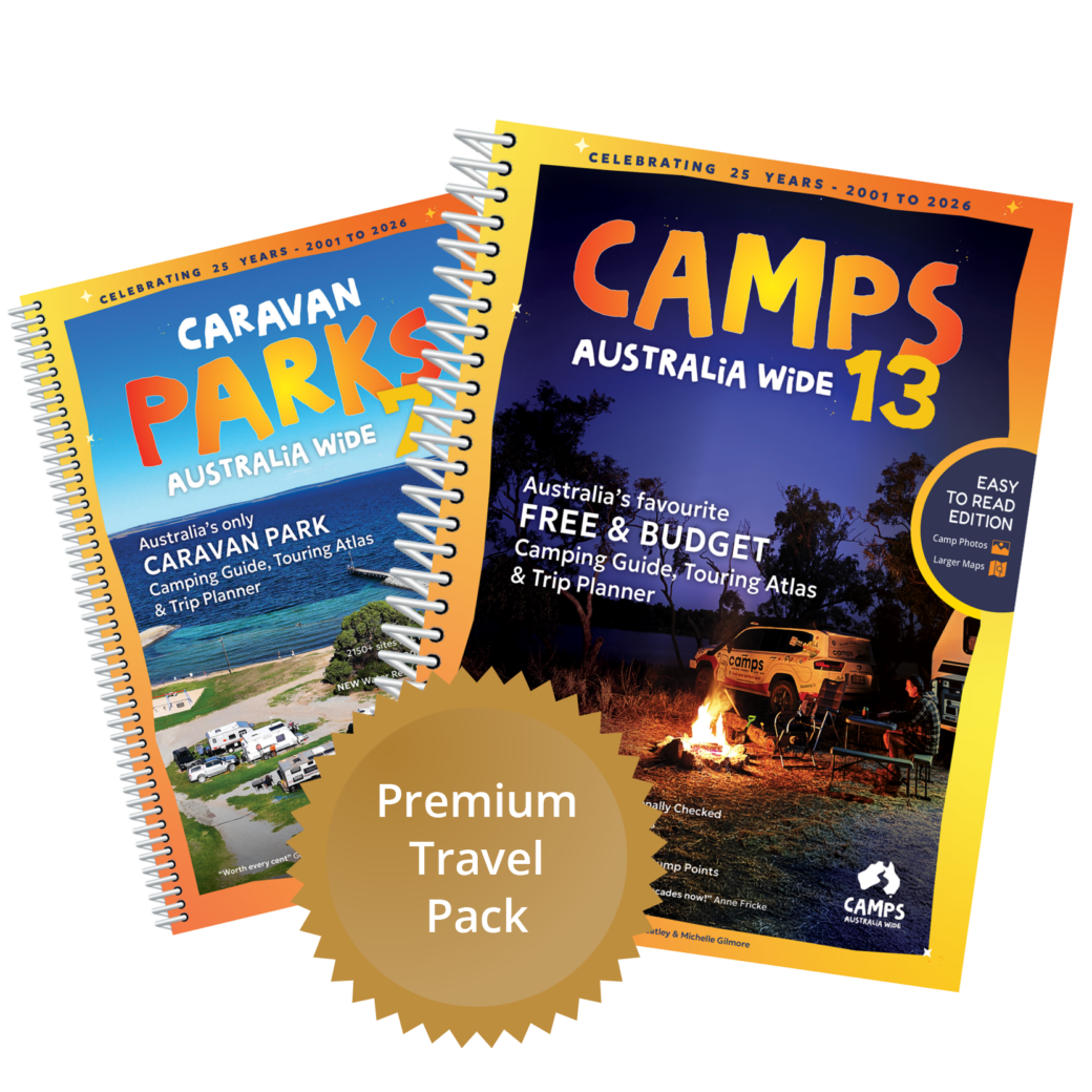 Premium Travel Pack bundle including camping guides and digital resources for Australian road trips