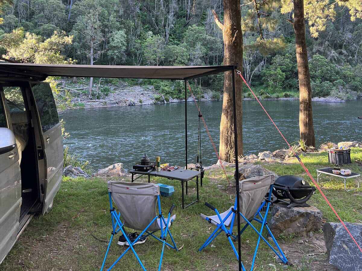 Free camp at Platypus Flat on the Nymboi-Binderay, near Dorrigo, New South Wales