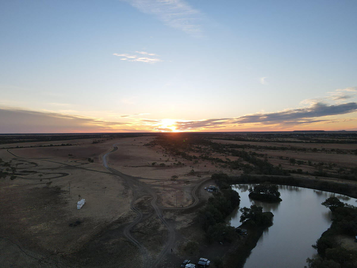 Free camp at Long Waterhole near Winton, Outback Queensland