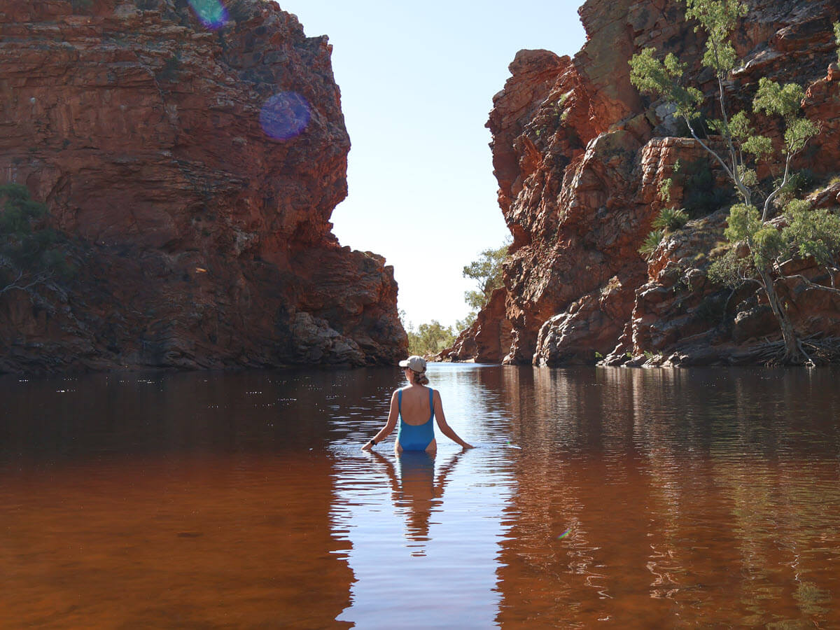 Free camp at Ellery Creek Big Hole in the West MacDonnell Ranges, Northern Territory
